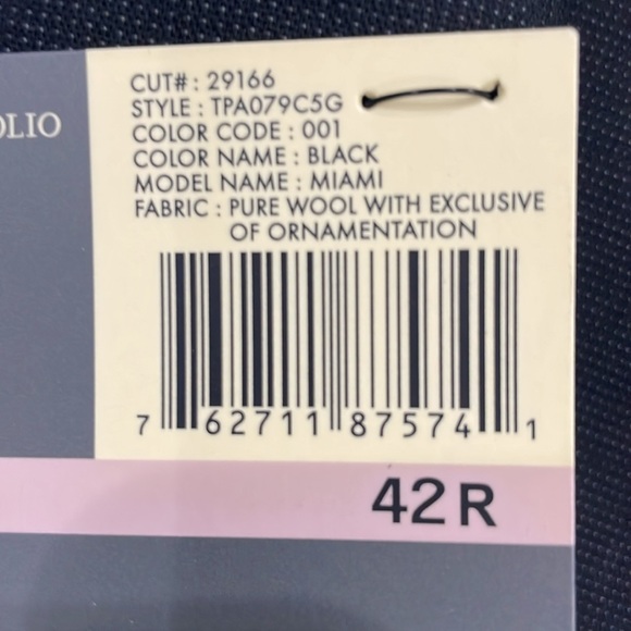 NWT Perry Ellis Portfolio Men’s Dress Suit Modern Silhouette Trimmer Fit Black - Picture 11 of 12